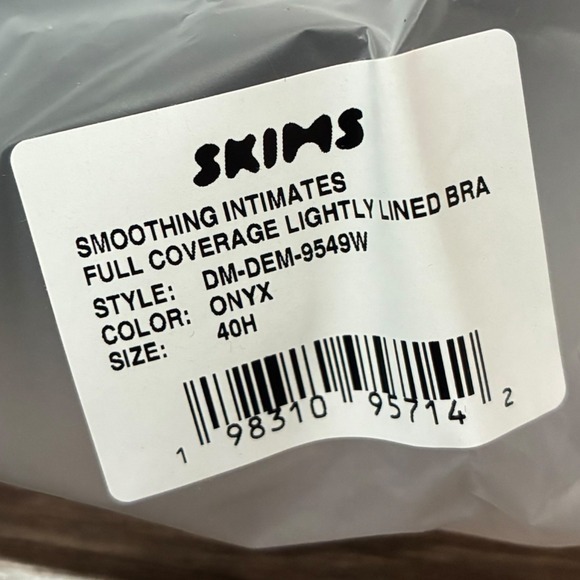 SKIMS Smoothing Intimates Full Coverage Bra Onyx‎ 40H Lightly Lined NWT - Picture 4 of 4